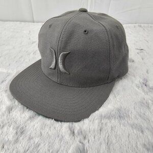 Hurley Gray Snapback Hat Flat Bill Cap OSFA Adult Yupoong Classics